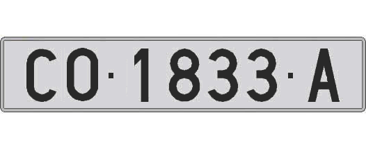 CO1833A matricula larga
