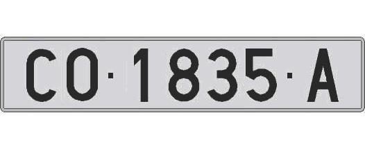 CO1835A matricula larga