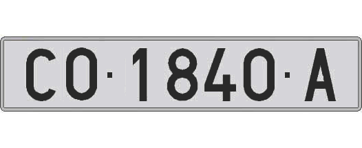 CO1840A matricula larga