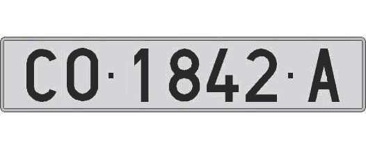 CO1842A matricula larga