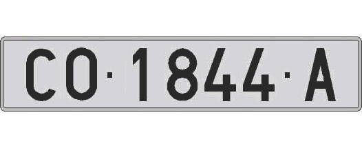 CO1844A matricula larga