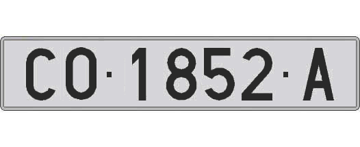 CO1852A matricula larga