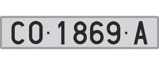 CO1869A matricula larga