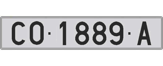 CO1889A matricula larga