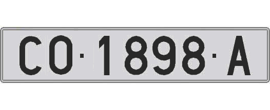 CO1898A matricula larga