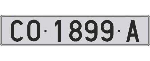 CO1899A matricula larga