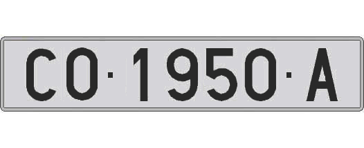 CO1950A matricula larga
