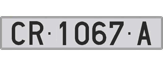 CR1067A matricula larga
