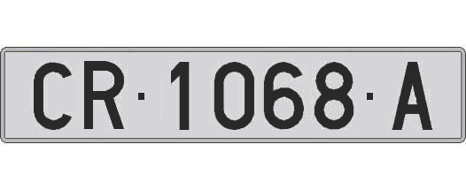 CR1068A matricula larga