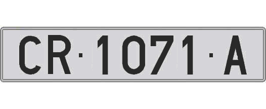 CR1071A matricula larga