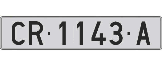 CR1143A matricula larga