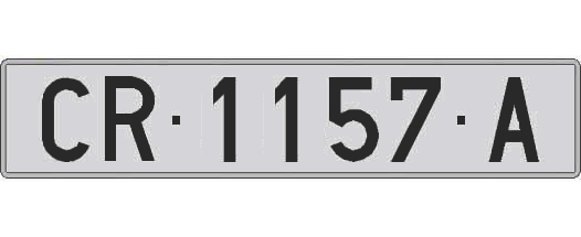 CR1157A matricula larga