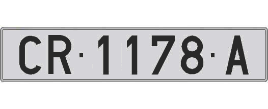 CR1178A matricula larga