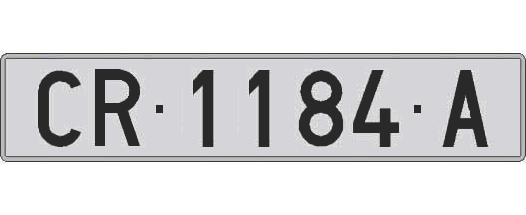 CR1184A matricula larga