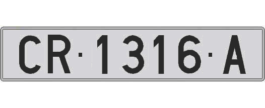 CR1316A matricula larga