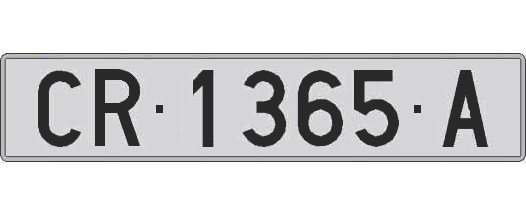 CR1365A matricula larga
