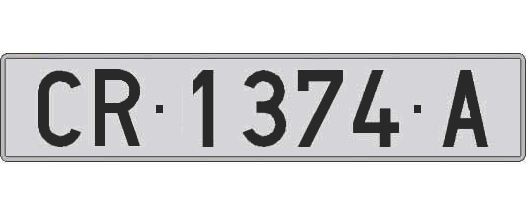 CR1374A matricula larga