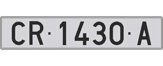 CR1430A matricula larga