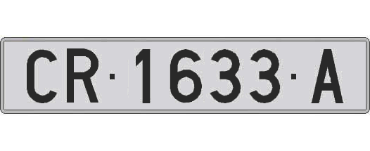 CR1633A matricula larga