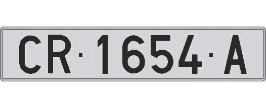 CR1654A matricula larga