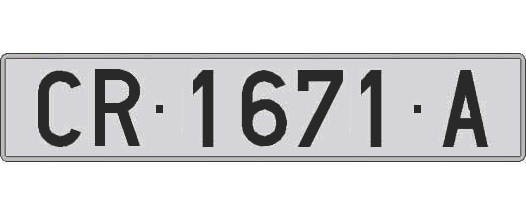 CR1671A matricula larga