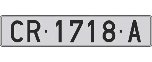 CR1718A matricula larga