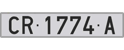 CR1774A matricula larga