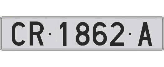 CR1862A matricula larga