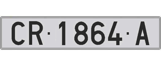 CR1864A matricula larga
