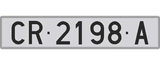 CR2198A matricula larga