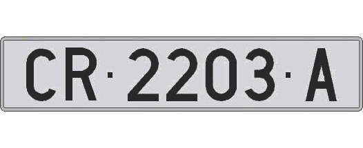 CR2203A matricula larga
