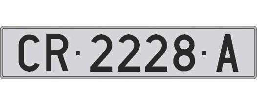 CR2228A matricula larga