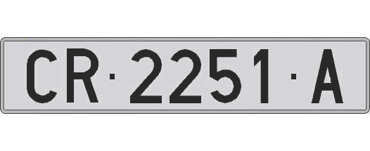 CR2251A matricula larga