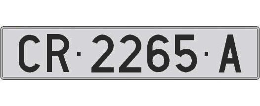 CR2265A matricula larga