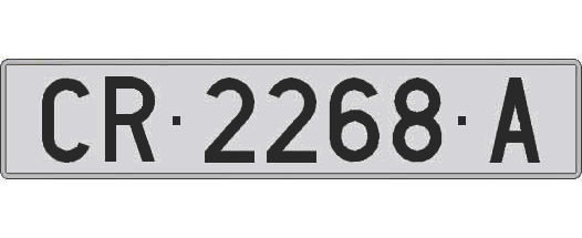 CR2268A matricula larga