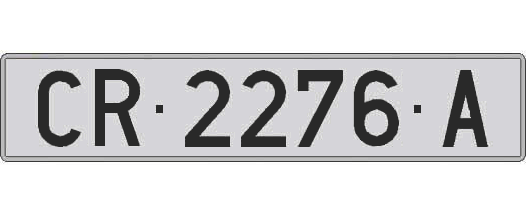 CR2276A matricula larga
