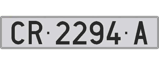 CR2294A matricula larga
