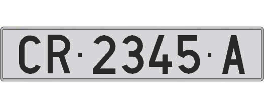 CR2345A matricula larga