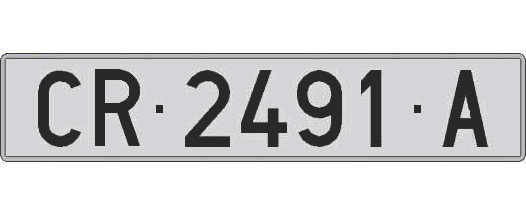 CR2491A matricula larga