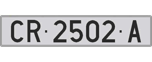 CR2502A matricula larga