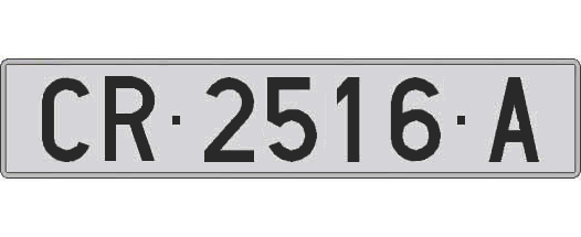 CR2516A matricula larga