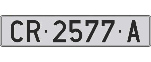 CR2577A matricula larga