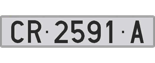 CR2591A matricula larga
