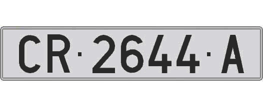 CR2644A matricula larga