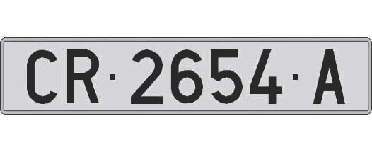 CR2654A matricula larga