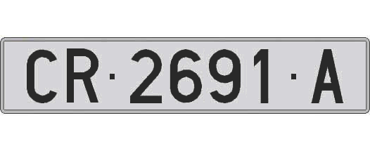 CR2691A matricula larga