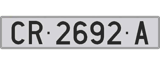 CR2692A matricula larga