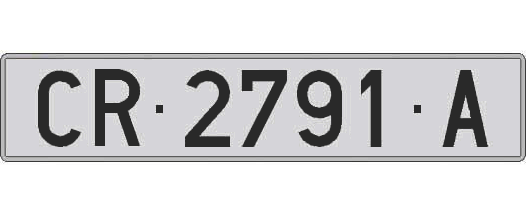 CR2791A matricula larga