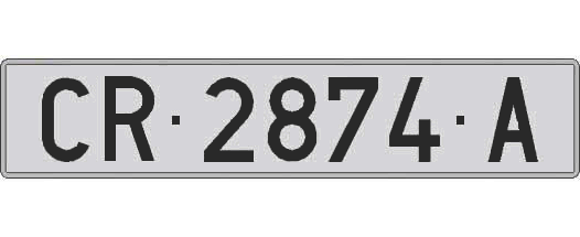 CR2874A matricula larga