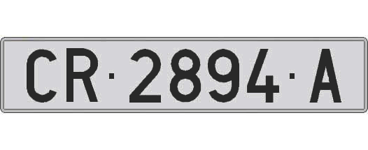 CR2894A matricula larga